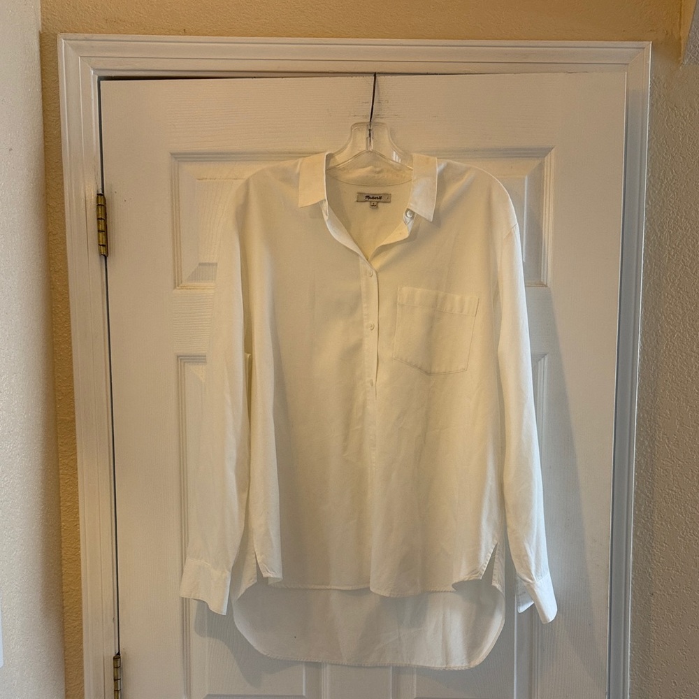 Madewell Oversized Shirt Size Large Cotton Modal Blend Relaxed Fit